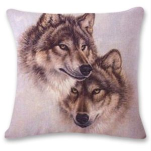 "Wolf Couple" Cushion Cover