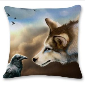 "Curious Wolf" Cushion Cover